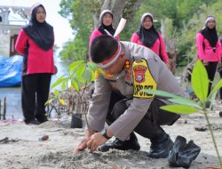 Polres Sula Gelar Penanaman Ribuan Mangrove di Pesisir Pantai Desa Man-gega