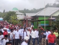 Hadiri Pengukuhan Tim Pemenangan di Patani Utara, Elang- Rahim Disambut dengan ” Yel Yel Orang Baru Pulang Kampung “