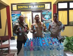 Polsek Sulabesi Barat Berhasil Amankan Ratusan Miras Jenis Cap Tikus