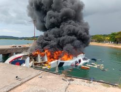 Polda Malut Terjunkan Tim Selidiki Penyebab Kebakaran Speed Boat Bela 72 di Pulau Taliabu