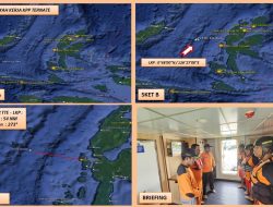 Tim SAR Gabungan Lakukan Pencarian Rumpon Bersama Satu Korban yang Dilaporkan Hilang di Perairan Pulau Makian