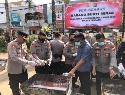 Polres Ternate Musnahkan Ribuan  Liter Babuk Miras Sitaan Ops Cipta Kondisi 2024