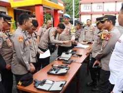 Tingkatkan Kedisiplinan, Polda Maluku Utara Gelar Pemeriksaan Senjata Api Dinas Polri