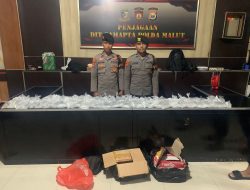 Direktorat Samapta Polda Malut Amankan Puluhan Kantong Miras di Pelabuhan Dufa-Dufa Ternate