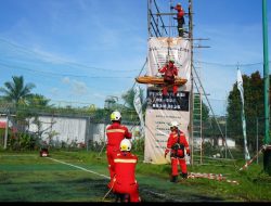 Atraksi Penyelamatan Evakuasi Korban dari Ketinggian Semarakkan Apel Pembukaan BK3N 2025 Tambang Emas Gosowong