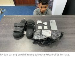 Jemput Sabu di Jasa Pengiriman, Remaja di Kota Ternate Ini  Ditangkap Polisi