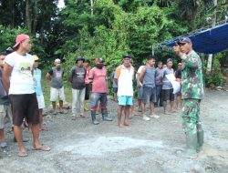 Antusiasme Warga dan Sinergi TNI-Polri dalam Pembangunan Talud Program TMMD ke-123 Kodim 1510/Sula