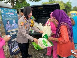 Kapolsek Wasile Selatan Pimpin Pembagian Bazar dan Pasar Murah