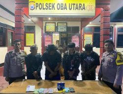 Polsek Oba Utara  Tangkap Pelaku Judi dan Miras dari Halbar yang Akan Dipasok ke Halteng