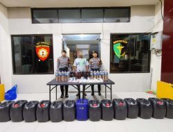 Ditsampta Polda Maluku Utara Tangkap Seorang Pemuda asal Halbar Dengan Miras Ratusan Liter