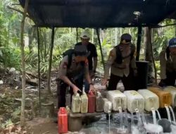 Polsek Gane Barat Kembali Grebek Tempat Penyulingan Miras di Halmahera Selatan