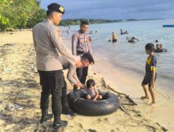 Mengantisipasi Gangguan Kamtibmas, Polres Pulau Morotai Lakukan Patroli Keamanan di Tempat Wisata 