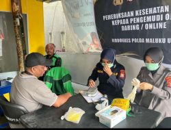 Sambut Hari Bhayangkara ke-79, Polda Malut Laksanakan Pemeriksaan Kesehatan Gratis kepada Pengemudi Ojek