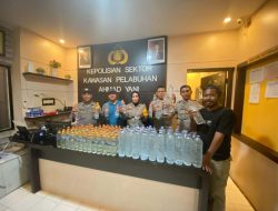 Polsek KP3 Ahmad Yani Kembali Sita Ratusan Botol Miras dari Manado