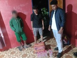 Tim Wansosa Polres Sula Amankan Puluhan Botol Miras di Desa Waiboga Kepulauan Sula