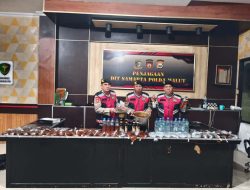 Ditsamapta Polda Maluku Utara Kembali Amankan Miras Berbagai Jenis di Kota Ternate
