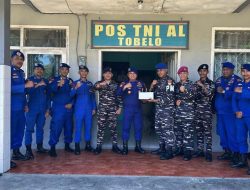 Wujud Sinergitas, Satpolairud Polres Halut Beri Kejutan ke Pos TNI AL Tobelo
