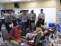 Sambut HUT Lalu Lintas, Ditlantas Polda Malut Gelar Donor Darah