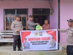 Polres Sula Salurkan Bantuan Sosial kepada Warga Kurang Mampu