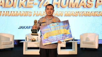 Juara 1 Lomba Kreatif, Bidhumas Polda Maluku Utara Terima Penghargaan dari Polri