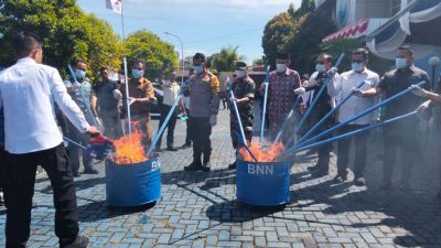 BNN Maluku Utara Musnahkan Ribuan Kilo Gram Babuk Narkotika Berbagai Jenis  Hasil Tangkapan 2025