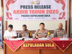 Capaian Kinerja Polres Sula Sepanjang 2025, Kasus Penganiayaan hingga KDRT Paling Dominan