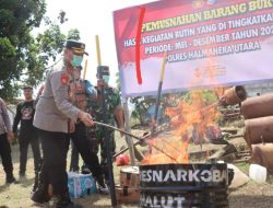 Polres Halmahera Utara Musnahkan Ribuan Liter Miras Ilegal