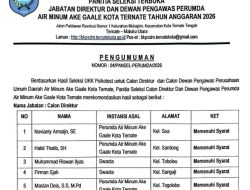Pansel Seleksi Dirut Perumda Ake Gaale Ternate Didesak Gugurkan Peserta yang Diduga Terlibat Kasus