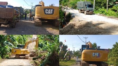 Dua Excavator Tembus Dorume, Tim Teknis PUTR Halut Taklukkan Longsoran Gunung Mangga