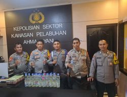 Polsek Ahmad Yani Ternate Kembali Amankan Puluhan Botol Miras Ilegal dari Manado