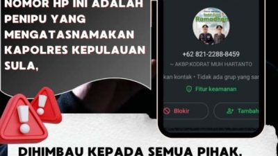 Waspada Penipuan! Oknum Tak Bertanggung Jawab Catut Foto Pejabat Polres Kepulauan Sula