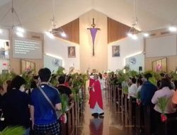 Minggu Palma, Romo Basir Ajak Umat Gereja Trinitas Pembawa Damai