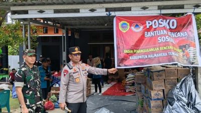 Danrem 152/Baabullah Bersama Kapolda Malut  Pantau Penyaluran Bantuan di Patani Barat