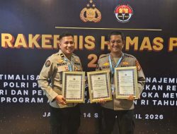 Humas Polda Malut Raih Tiga Penghargaan Nasional di Rakernis Humas Polri 2026