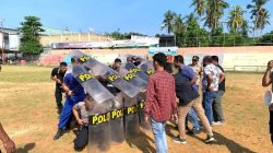 Polres Sula Gelar Simulasi Pengamanan Aksi Unjuk Rasa