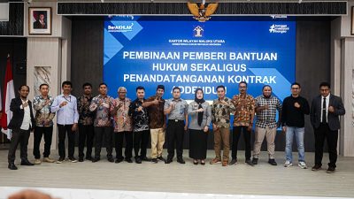 Optimalkan Kualitas Pelayanan Bantuan Hukum Gratis Warga Miskin, Kemenkum Malut dan 13 OBH Teken Adendum