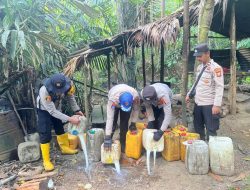 Polsek Gane Barat  Kembali Musnahkan Ratusan Liter Cap Tikus