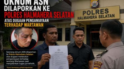Tak Terima di Beritakan Pesta Miras di Caffe, Oknum ASN di Halsel Aniaya Wartawan