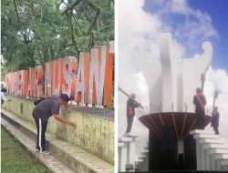 DLH dan Satgas Marahai Benahi Tugu Air Nusantara Sambut Porprov Maluku Utara