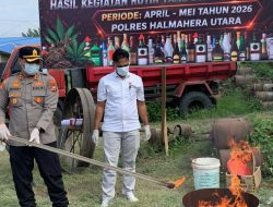Polres Halut Musnahkan Ribuan Liter Miras dan Narkotika dari Hasil Operasi Rutin Selama 5 Bulan 