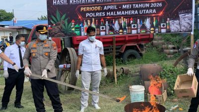 Polres Halut Musnahkan Ribuan Liter Miras dan Narkotika dari Hasil Operasi Rutin Selama 5 Bulan 