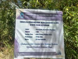 Proyek Jalan Tani Milik Distan Malut di Tidore Tanpa Mencantumkan Nilai Anggaran 