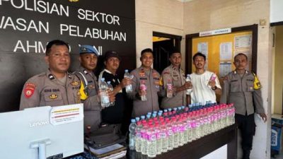 Polsek Ahmad Yani Ternate Kembali Amankan 113 Botol Miras Cap Tikus 
