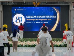 Sehat Bersama, Kemenkum Malut Gelar Senam Sehat Semarakkan Hari Pengayoman dan HUT ke-81 RI