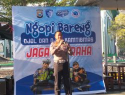 Ditlantas Polda Malut Ngopi Bareng Ratusan Ojol dan Ojek Kamtibmas Jaga Kie Raha  