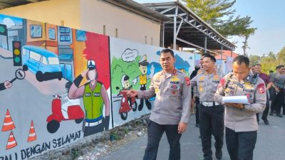 Semarak Hari Lalu Lintas Bhayangkara ke-71, Ditlantas Polda Malut Gelar Lomba Mural