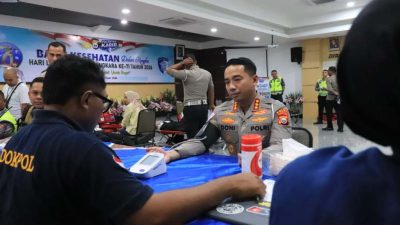 Peringati Hari Lalu Lintas Bhayangkara ke-71, Ditlantas Polda Malut Gelar Donor Darah