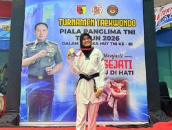 Polwan Polres Ternate Bripda Ikja Artina Raih Medali Emas di Kejurnas Taekwondo Piala Panglima TNI 2026