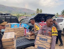 Heroik! Polres Taliabu Turun Gunung Bantu Korban Karhutla 42 Hektare Ludes