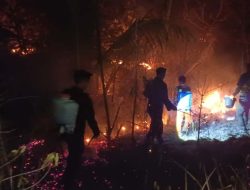 Personel Brimob dan Polsek Jailolo Selatan Gerak Cepat Padamkan Api di Halbar
